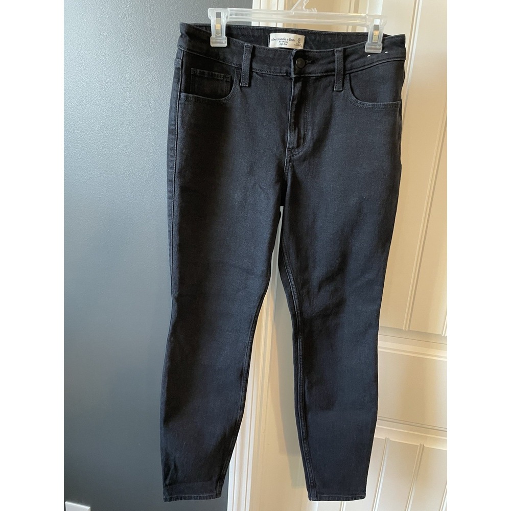 Abercrombie & Fitch Skinny Jeans Black Denim Zip Button 5-Pocket High Rise